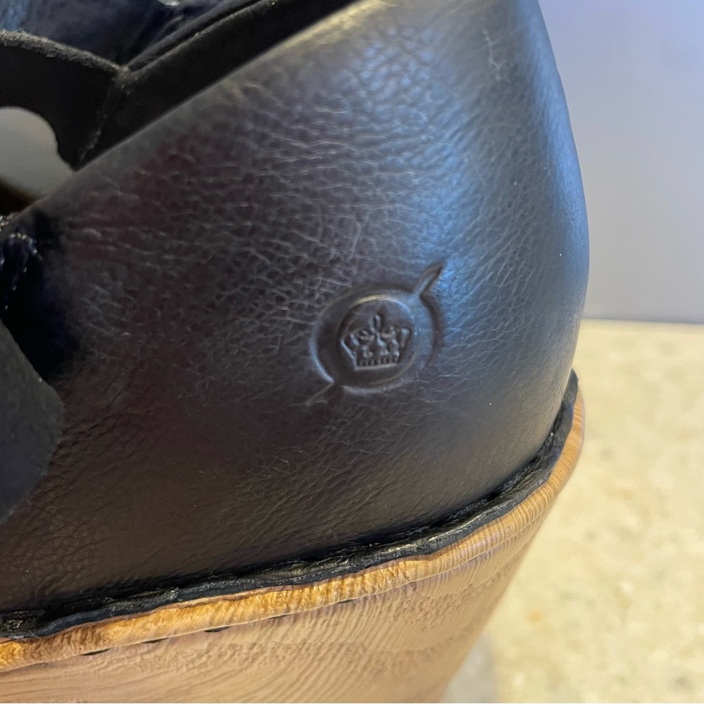 BORN Nellie Comfort Mary Jane Wedge Sandal Leather Clog Handcrafted Scandi Boho - Picture 10 of 16